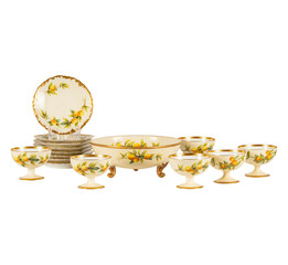 gold coins on a white background  Auratic Yellow Glaze Dinnerware Set