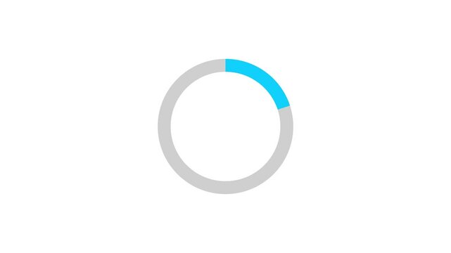 Loading circle animation, circle loading blue color 4k on white background