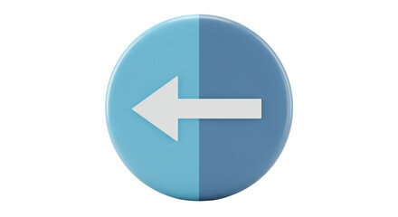 Isolated Blue Arrow Button Pointing Left