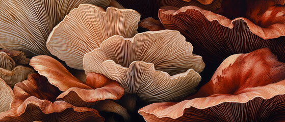 A close-up of popular edible mushrooms