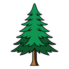 Cartoon Pine Tree Illustration