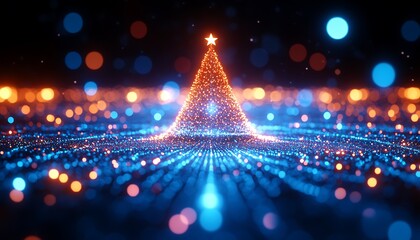 Digital Christmas Tree, Festive Lights