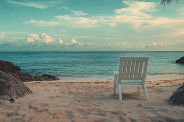 Beach Chair at Sunset