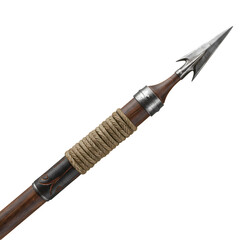 Naklejka premium Medieval Spearhead: Close-Up on Transparent background
