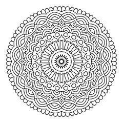 Elegant Abstract Floral Mandala Illustration Hand Drawn Ethnic Design for Wellness Yoga Meditation Tattoos Mehndi Fabric Crafts Spiritual Branding and Digital Use. Coloring Pages Home Decor Wallpapers