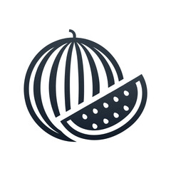 Minimal Watermelon Fruit Vector Icon Design.