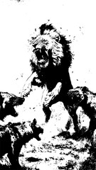 Majestic Lion SVG Vector &ndash; Roaring Wild Animal Silhouette Design