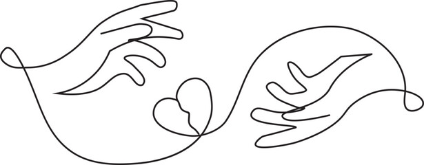 Heart Hands Icon on  Black Vector White Backgrounds. vector illustration.