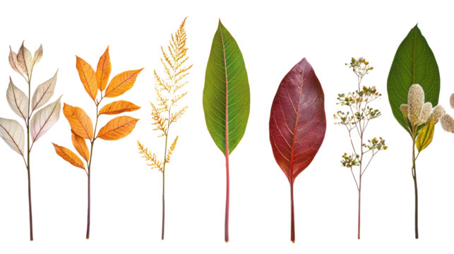 set of autumn leaves