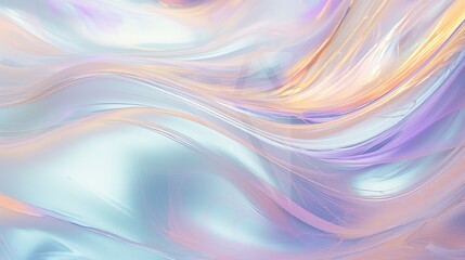 Obraz premium Iridescent and opalescent trompe-l'œil detail, metallic finishes, rococo pastel, rim light, transparent medium, ocean noise, light silver and light gold, polaroidcore aesthetic