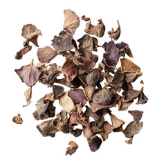 Dried oregano scattered on a white surface showcasing its natural texture and color, Dried Oreganoisolated on Transparent background