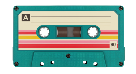 Isolated Retro Cassette Tape