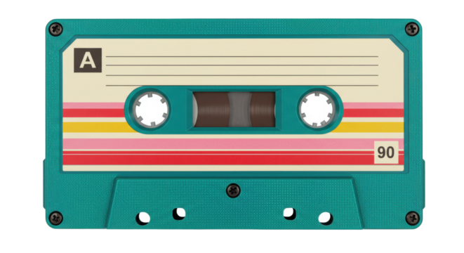 Isolated Retro Cassette Tape