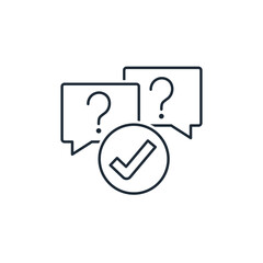 Agreeing on issues. Vector linear icon isolated on white background.