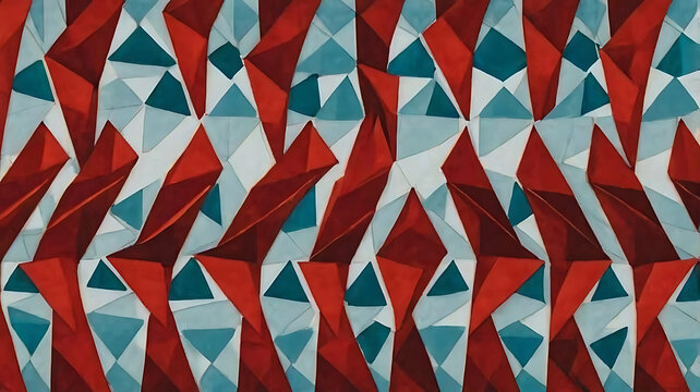 Vibrant Abstract Geometry: Colorful Triangular Patterns & Textured Polygons - Modern Artistic Design & Background