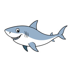 Obraz premium : great white shark on white background