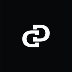 
Minimal modern GD logo with interlinked letters G and D. Suitable for graphic design brands tech startups or digital identity. White monogram on black background