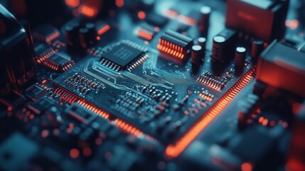 Fototapeta premium Electrician upgrading circuit board. Featuring electrical work and circuit upgrades