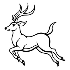 deer line art picture
