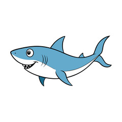 Obraz premium Mako shark on white background.