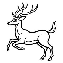 deer line art picture