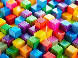 Obraz premium Abstract Colorful Cube Wall Macro Photography - Geometric Art Background