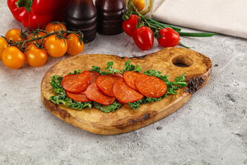 Spanish salami cured chorizo sausage