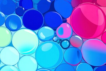An abstract blue and pink bubbles background design