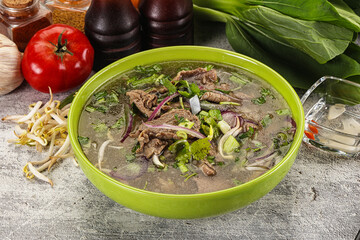 Vietnamese cuisine - Pho Bo soup with beef