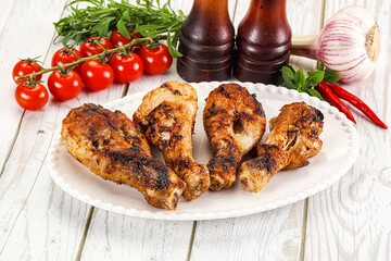 Hot and tasty chicken drumstick barbecue