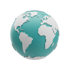 Fototapeta premium 3D World Globe Earth Planet Geography Cartography Travel Global Perspective International Awareness
