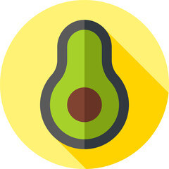 avocado Illustration on a white background   