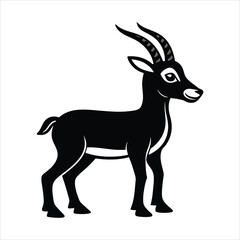 Black Buck Antelope Silhouette Illustration