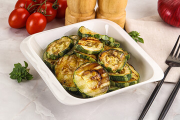 Vegan cuisine Grilled zucchini slices