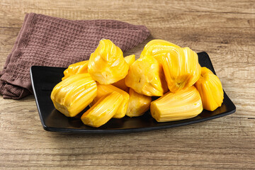 Raw ripe yellow jackfruit segment