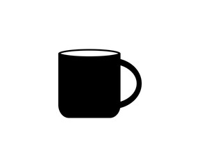Tea cup or mug black silhouette vector isolated on white 