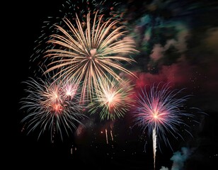 New Year celebration fireworks - Vibrant color effect