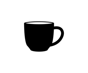 Tea Cup or Mug Silhouette Vector Isolated on White