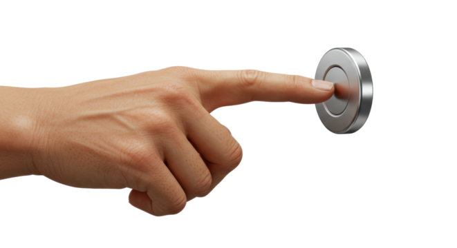 Isolated Finger Pushing Button