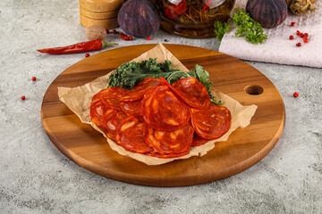 Italian salami sausage Pepperoni slices