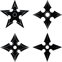 Ninja Star Silhouette vector illustration