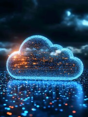 Digital Cloud, Night Sky, Abstract