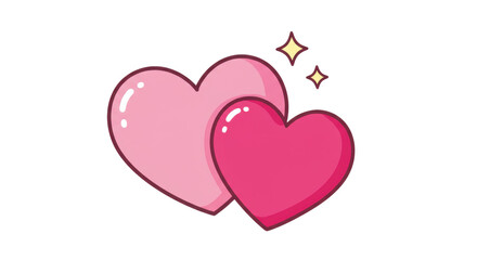 Isolated Two Pink Hearts
