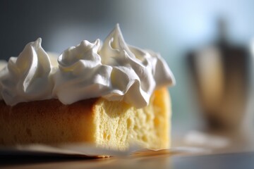 Cake Portion with Whipped Cream Topping