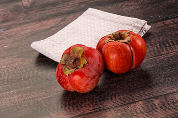 Sweet fresh ripe persimmon fruit