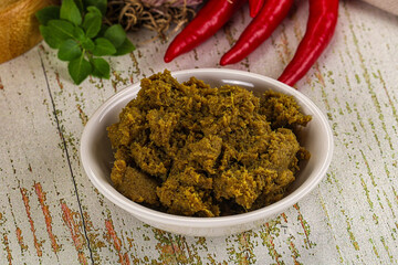 Yellow Thai spicy curry paste