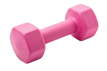 pink dumbbell isolated on white