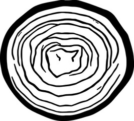 Cross-Section Drawing Of A Circular Onion Showing Concentric Rings