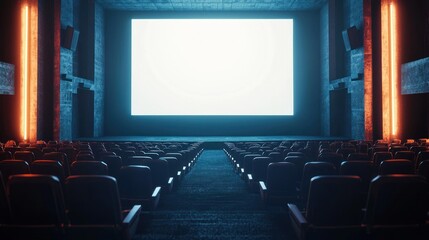 Obraz premium Empty Modern Cinema: A Blank Canvas for Cinematic Dreams