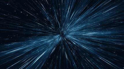 Fototapeta premium Abstract Space travel showing a star tunnel journey through the universe, stars and space. The photo captures a sense of speed and the unknown